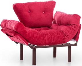 Krėslas Hanah Home Nitta Single Maroon, raudona sp., 70 cm x 95 cm x 85 cm