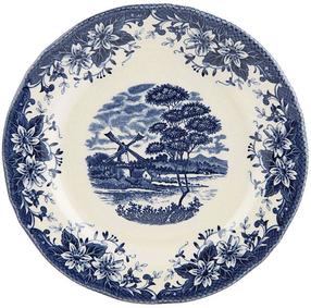 Lėkštė pietų Claytan Windmill, Ø 20.7 cm, mėlyna/smėlio