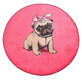 Vonios grindų kilimėlis Foutastic Pink Pug 359CHL4123, rožinė sp./smėlio sp., 100 cm x 100 cm, Ø 100 cm