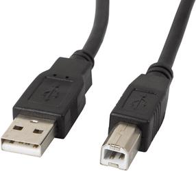Vads Lanberg CA-USBA-11CC-0010-BK, USB/USB 2.0 type B, 100 cm, melna krās.