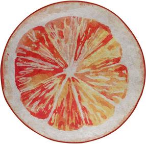 Vonios grindų kilimėlis Foutastic Greyfurt 359CHL4969, balta sp./geltona sp./oranžinė sp., 160 cm x 160 cm, Ø 160 cm