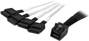 Laidas StarTech Mini-SAS to SATA SAS43SAT1M Mini SAS HD SFF-8644 male, SATA, 1 m, juoda sp.