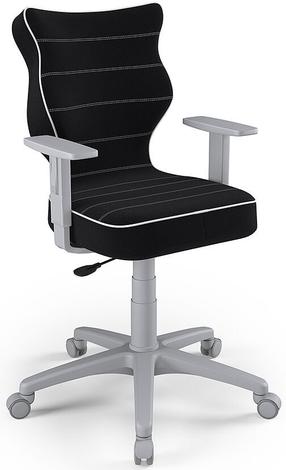 Vaikiška darbo kėdė Duo Size 5 JS01, 40 x 37.5 x 100 cm, juoda sp./pilka sp.