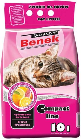 Kaķu smiltis Super Benek Compact, bentonīts, 10 l