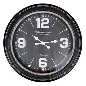 Sieninis kvarcinis laikrodis Home4you Gustav, juoda sp., 60 cm x 60 cm, 60 cm