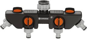 Соединитель поливочного шланга Gardena quad splitter, 8194, kол-во отводов 4