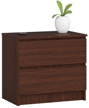 Naktinis staliukas Akord K60, bordo sp./wenge sp., 55 cm x 60 cm x 40 cm