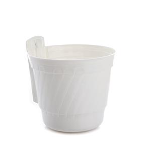 Balkoninis vazonas Uniplastex Barok UDBS18, plastikinis, Ø 18 cm, balta sp.