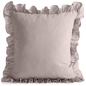 Dekoratyvinės pagalvėlės užvalkalas Falbanka, powder pink sp., 45 cm x 45 cm