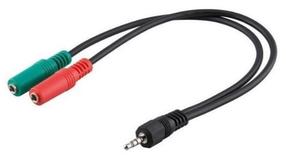 Laidas Manhattan Jack 3.5mm - Jack 3.5mm x2 Jack 3.5 x 2, Jack 3.5, 0.15 m, juoda sp.