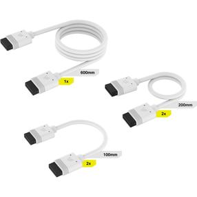 Kabelis Corsair iCUE LINK Straight, Straight, 0.6 m, balta krās.