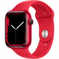Išmanusis laikrodis Apple Watch Series 7 GPS, 45mm RED Aluminium Case with RED Sport Band - Regular, raudona sp.