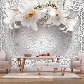 Fototapetas Artgeist Lilies And Ornaments 3XLFT1633, 245 cm x 245 cm