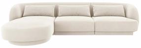 Kampinė sofa Cosmopolitan Design Tulum Velvet Bluvel 22, šviesiai smėlinė, kairinė, 156 x 255 cm x 70 cm