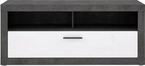 TV staliukas Forte, balta sp./maumedžio sp., 52 cm x 138 cm x 59 cm