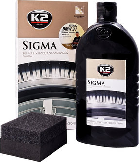 Блеск для шин, с аппликатором K2 Sigma Gold, 0.5 л