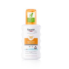 Purškiklis įdegio priežiūrai veidui Eucerin Sun Sensitive Protect Kids SPF50+, 200 ml