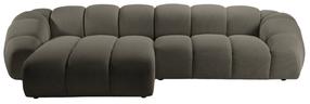 Kampinė sofa Micadoni Home Diana Son12, ruda sp./pilka sp., kairinė, 334 x 182 cm x 72 cm