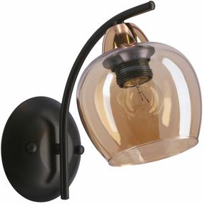 Šviestuvas sieninis Candellux Lighting Merra, E27, 1 x 40 W, gintaro sp. / juoda sp.