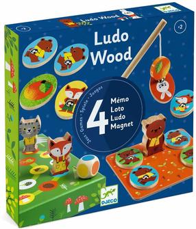 Spēle, komplekts Djeco Ludo Wood, daudzkrāsaina