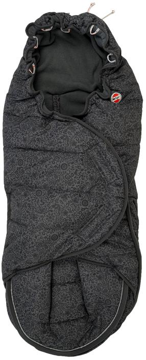 Žieminis miegmaišis kūdikiui Lodger Cosy Toes Footmuff, juoda sp./pilka sp., 100 cm x 50 cm