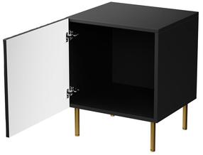Naktinis staliukas Cama Meble Jungle, aukso sp./juoda sp., 53.5 cm x 44 cm x 40.5 cm