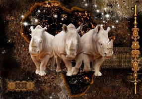 Fototapetas Artgeist Golden Rhino MFT1839SAM, 105 cm x 147 cm