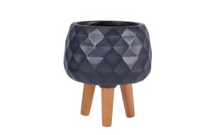 Lillepott Domoletti LT14657T-1S, keraamiline, 24 cm x 24 cm, Ø 24 cm, antratsiit v.