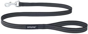 Šuns pavadėlis Amiplay Rubber, juoda sp., 1.2m x 2cm