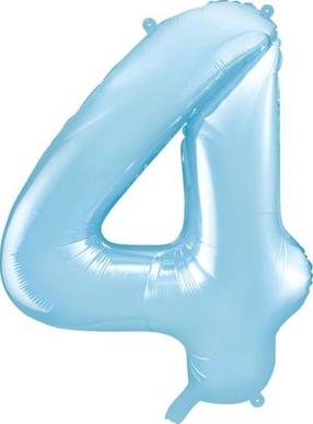 Folijas balons cipars PartyDeco Nr. 4, gaiši zaļš krās.