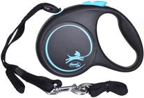 Automatinis pavadėlis Flexi Black Design, mėlyna sp./juoda sp., S 5m