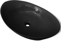 Vonios praustuvas VLX Luxury Oval Ceramic, keramika, 59 cm x 38.5 cm x 19 cm, juoda sp.