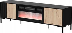 TV staliukas Cama Meble Merci, ąžuolo sp./juoda sp., 180 cm x 40 cm x 53.5 cm