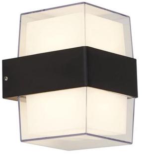 Sieninis lauko šviestuvas Searchlight Pittsburgh, 6.83W, LED, IP65, balta sp./juoda sp., 9.5 cm x 13.3 cm