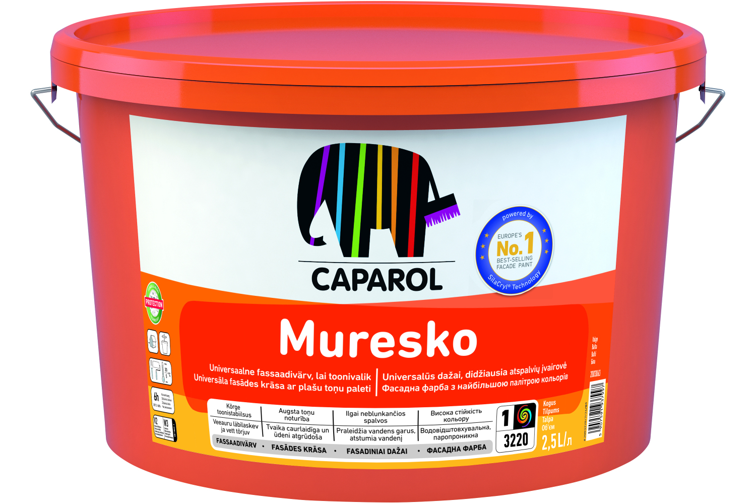 Fassaadivärv Caparol Muresko B1, valge v., 2.5 l