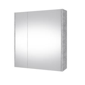 Piekarināms vannas istabas skapis ar spoguli Domoletti Concrete 64, pelēka krās., 14 cm x 64 cm x 67 cm