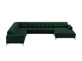 Kampinė sofa Micadoni Mamaia Velvet, žalia sp., kairinė, 327 x 256 cm x 75 cm