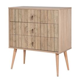 Комод Kalune Design Trio 728, дубовый цв., 90 см x 80 см x 40 см