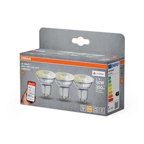 Лампочка Osram LED, GU10, теплый белый цв., GU10, 4.7 Вт, 350 лм, 3 шт.