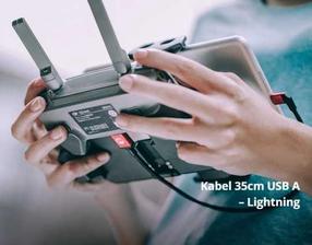 Kabelis PGYTECH P-GM-115, 1 x Lightning, 35 cm, melna krās./sarkana krās.