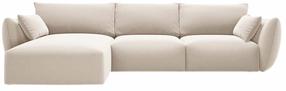 Kampinė sofa Cosmopolitan Design Matera Velvet Salvador 1, beige melange sp., kairinė, 171 x 280 cm x 85 cm