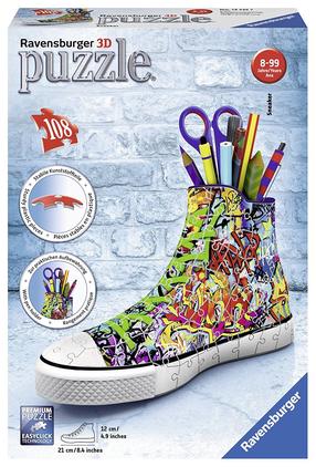 3D dėlionė Ravensburger Sneaker Graffiti 180pcs, 21 cm x 12 cm, 108 vnt., įvairių spalvų