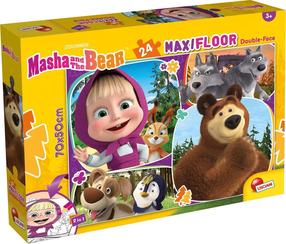 Dėlionė Lisciani MaxiFloor Masha And The Bear, 50 cm x 70 cm, 24 vnt., įvairių spalvų