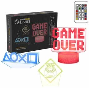 Dekoracija Manta 3D Game 3 su LED apšvietimu, 18.6 cm, 13 cm, įvairių spalvų
