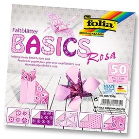 Paberkujukeste valmistamise komplekt Folia Origami Basic, roosa v.