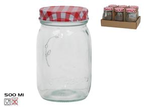 Purk Kitchen&GO Gingham, 75 mm, 0.5 l, läbipaistev v./valge v./punane v.
