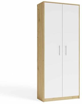 Офисный шкаф Oliv 2D, белый цв./artisan oak цв., 180 см x 74 см x 35 см