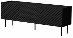 TV staliukas Cama Meble Lucca, juoda sp., 165 cm x 40 cm x 59 cm