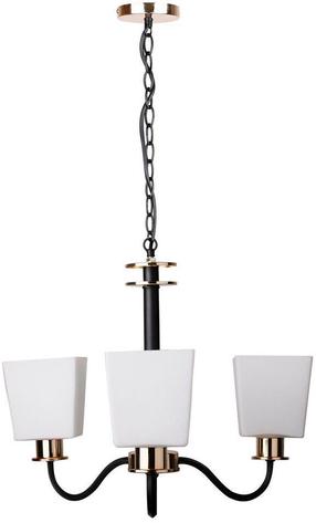 Šviestuvas kabinamas Candellux Schubert 33-74232, E27, 3 x 60 W, aukso sp./balta sp. / juoda sp., 13 x 13 cm