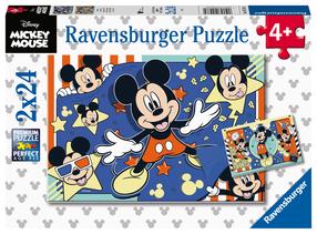 Dėlionė 2in1 Ravensburger Mickey Mouse, 18 cm x 26 cm, 48 vnt., įvairių spalvų
